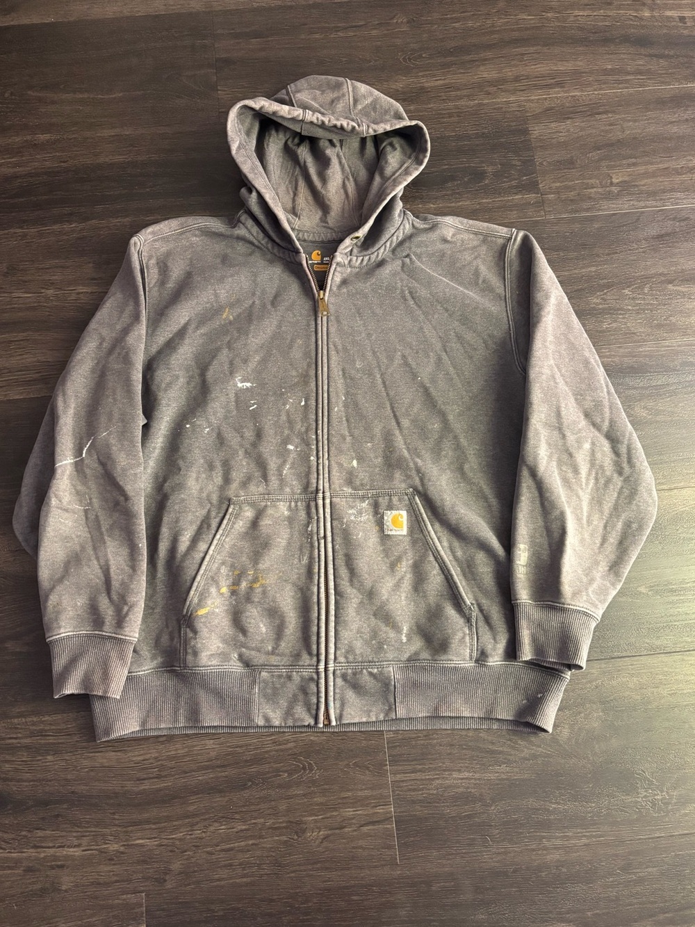 Men’s Grey Full Zip Rain Defender Hooded Jacket Size XXL